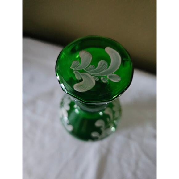 11" Hand Painted Hand Blown Glass Bottle - Picture 8 of 12